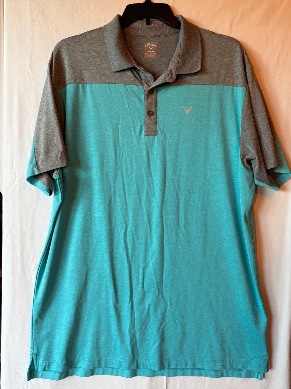 Callaway Men’s Teal and Gray Colorblock Polo